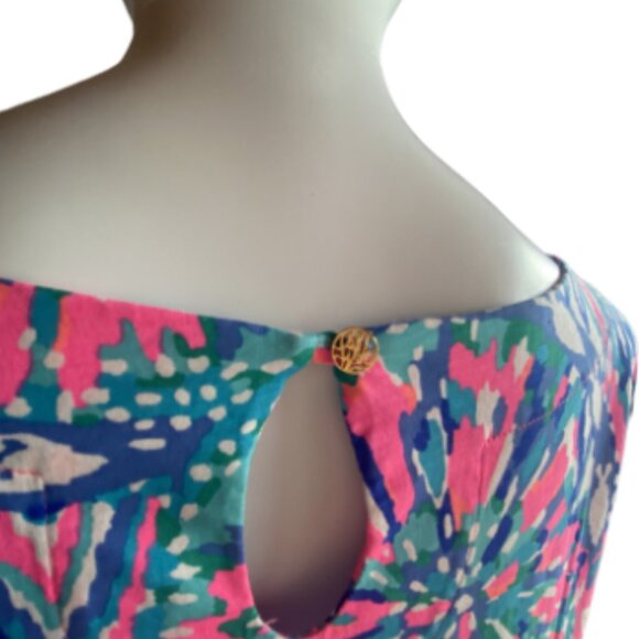 **Lilly Pulitzer** 3/4 Sleeve BAY DRESS Tiki Pink in Shake It Up Print Size XL - Picture 4 of 6